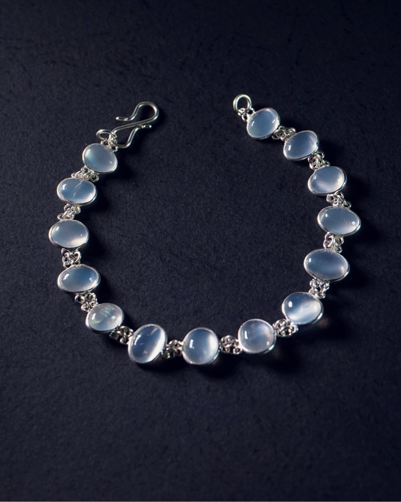 Ladies 925 Silver Moonstone Bracelet (LS-S-MOS-BRLT-013)
