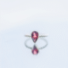 Ladies 925 Silver Garnet Pear Spring Ring (LS-S-GR-LR-015)