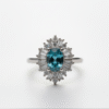 Ocean Elegance Blue Topaz Ring – 925 Silver with White Gold Plating
